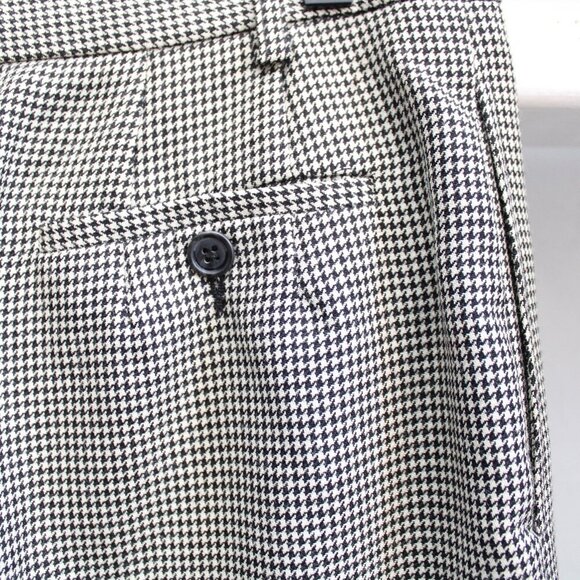 Pursuits ltd. Black & White Houndstooth High-Waisted Wool Trouser Pants Size 12 - Picture 5 of 6